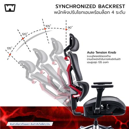 เก้าอี้สุขภาพ WORK STATION MODEL-S สีดำ/เงิน_5