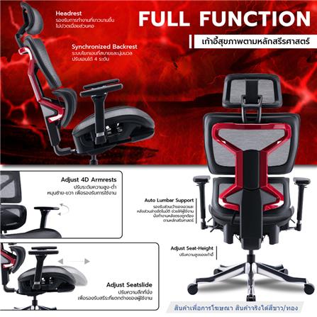 เก้าอี้สุขภาพ WORK STATION MODEL-S สีขาว/ทอง_4