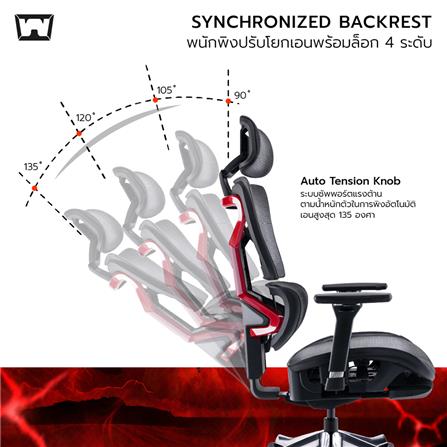 เก้าอี้สุขภาพ WORK STATION MODEL-S สีขาว/ทอง_6