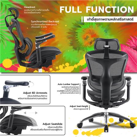 เก้าอี้สุขภาพ WORK STATION MODEL-E F029 สีดำ_2