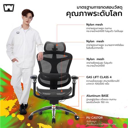 เก้าอี้สุขภาพ WORK STATION MODEL-E F029 สีเทา_6