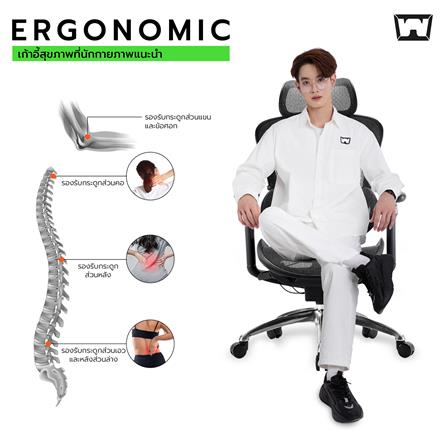 เก้าอี้สุขภาพ WORK STATION MODEL-E F029 สีเทา_7
