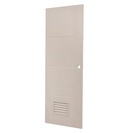 ประตูห้องน้ำ UPVC AZLE PSW24 เกล็ดล่าง 70X200 ซม. สีเบจ เจาะลูกบิด_1