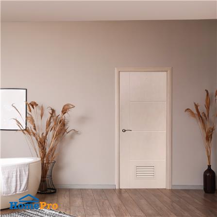 ประตูห้องน้ำ UPVC AZLE PSW24 เกล็ดล่าง 70X200 ซม. สีเบจ เจาะลูกบิด_5