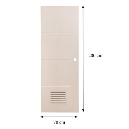 ประตูห้องน้ำ UPVC AZLE PSW24 เกล็ดล่าง 70X200 ซม. สีเบจ เจาะลูกบิด_7