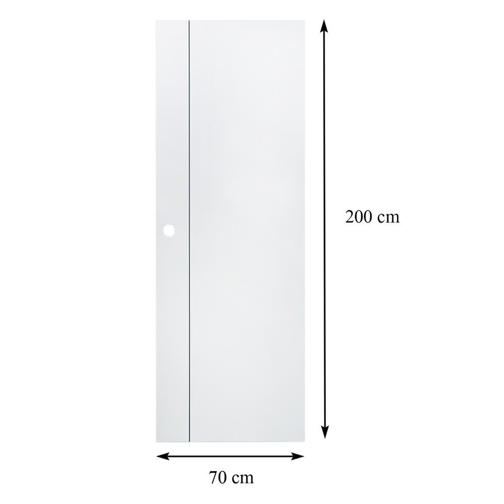 ประตูห้องน้ำ UPVC AZLE GROOVE P1 บานทึบ 70X200 ซม. สีขาว เจาะลูกบิด