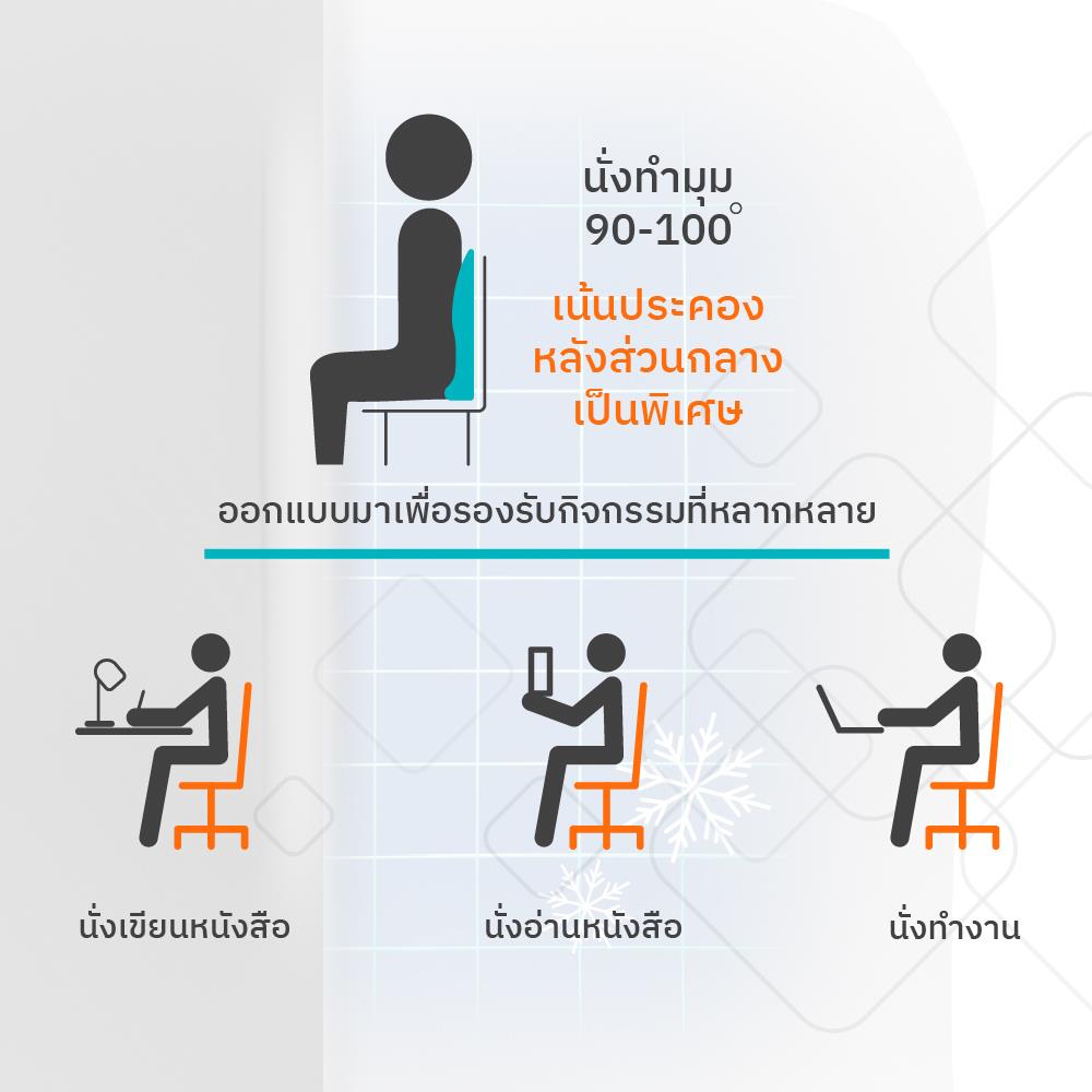 เบาะรองหลัง ERGOTREND MIDDLE BACK 16.5X16.5 นิ้ว สีดำ