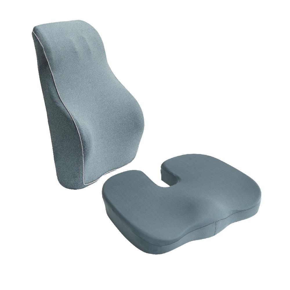 เซตคู่เบาะรองนั่ง-เบาะรองหลัง ERGOTREND 18X14 นิ้ว สีเทา