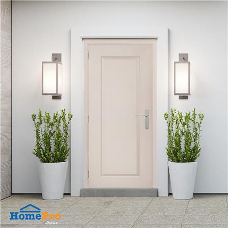 ประตูภายนอก UPVC AZLE MD-7 1 ฟัก 80X200 ซม. สีเบจ เจาะลูกบิด_5