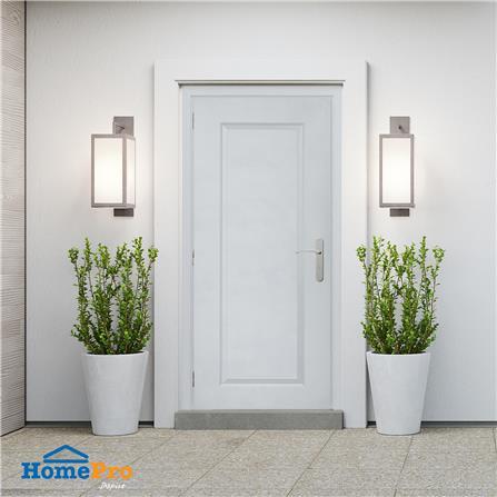 ประตูภายนอก UPVC AZLE MD-7 1 ฟัก 80X200 ซม. สีเทา เจาะลูกบิด_4