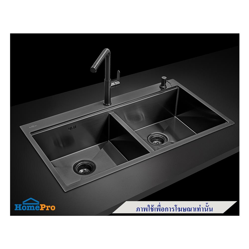 ซิงค์ฝัง 2 หลุม MEX ST982GM สีเทาดำ