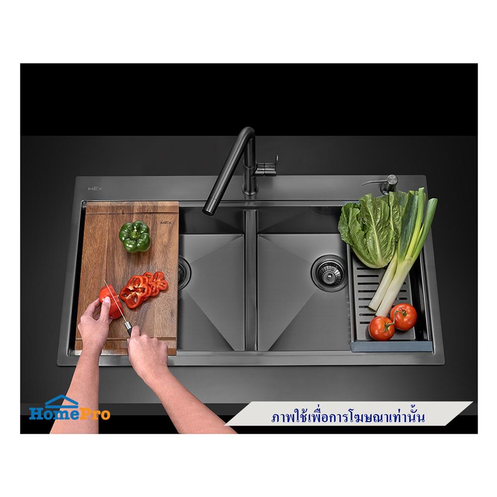 ซิงค์ฝัง 2 หลุม MEX ST982GM สีเทาดำ