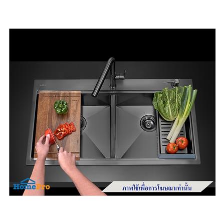 ซิงค์ฝัง 2 หลุม MEX ST982GM สีเทาดำ_3