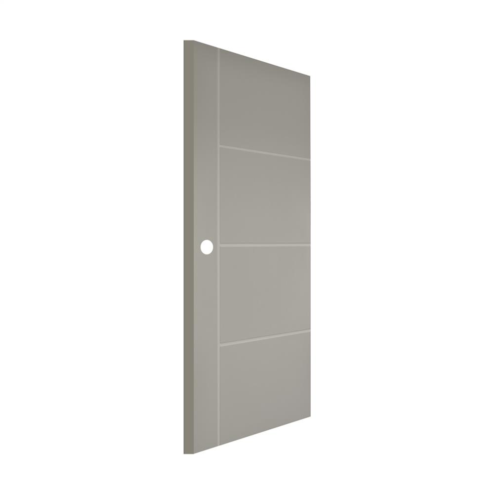 ประตูภายนอก UPVC เจาะลูกบิด AZLE MD-8 80x200 ซม. สีเบจ