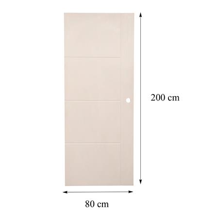 ประตูภายนอก UPVC AZLE MD-8 80X200 ซม. สีเบจ เจาะลูกบิด_6
