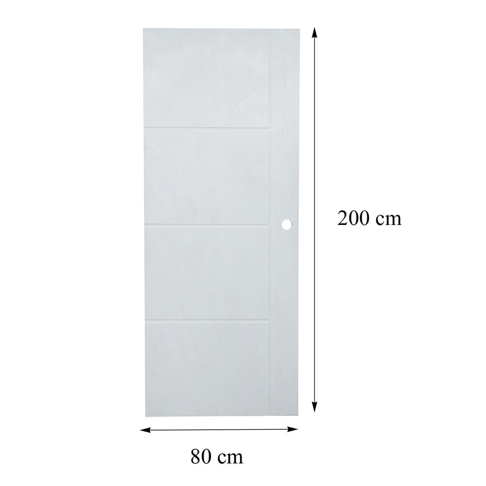 ประตูภายนอก UPVC AZLE MD-8 80X200 ซม. สีเทา เจาะลูกบิด