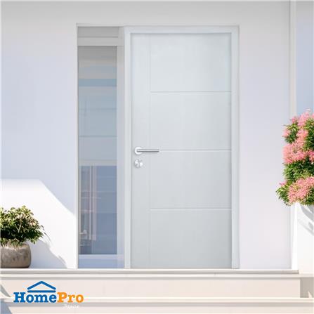 ประตูภายนอก UPVC AZLE MD-8 80X200 ซม. สีเทา เจาะลูกบิด_4