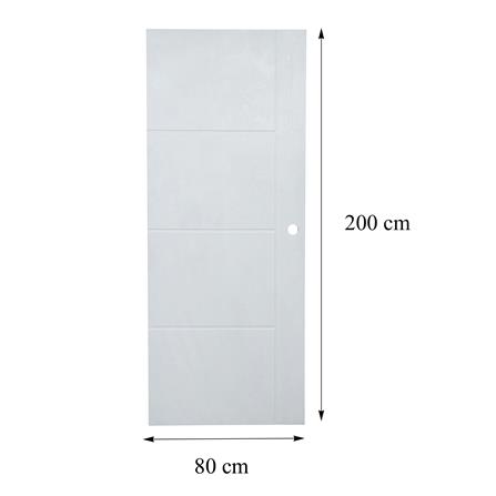 ประตูภายนอก UPVC AZLE MD-8 80X200 ซม. สีเทา เจาะลูกบิด_6