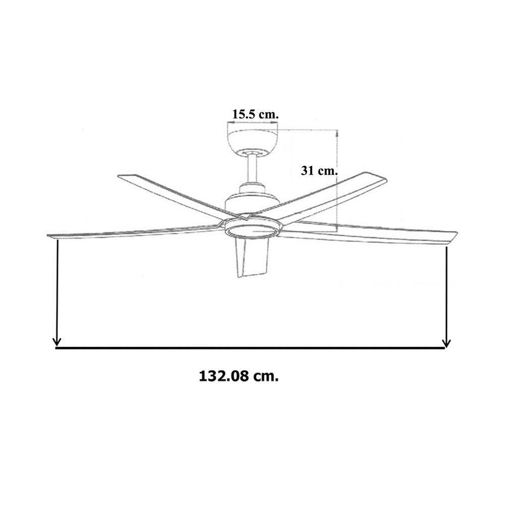 พัดลมโคมไฟ LED WINFAVOUR DC76 52 นิ้ว 18 วัตต์ DAYLIGHT/COOL WHITE/WARM WHITE สีขาว