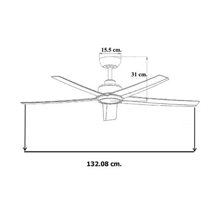 พัดลมโคมไฟ LED WINFAVOUR DC76 52 นิ้ว 18 วัตต์ DAYLIGHT/COOL WHITE/WARM WHITE สีขาว_2