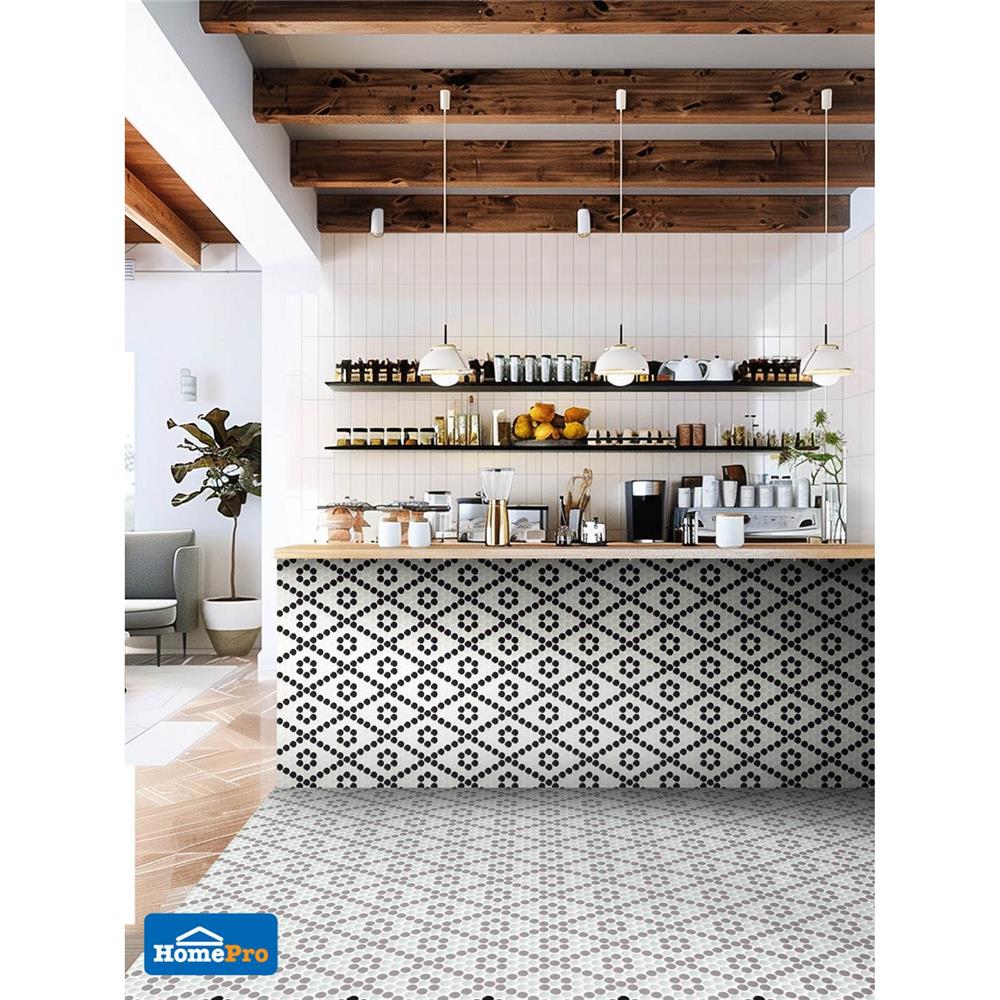 โมเสคพอร์ซเลน 22x24 ซม. GLASCERA ราวนด์ แพทเทิร์น 1 ทูโทน