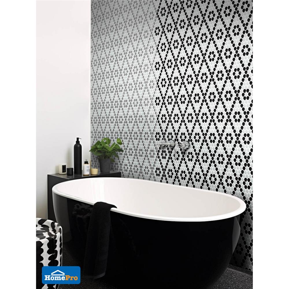 โมเสคพอร์ซเลน 22x24 ซม. GLASCERA ราวนด์ แพทเทิร์น 1 ทูโทน