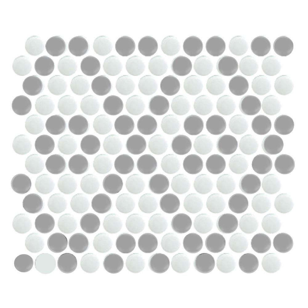 โมเสคพอร์ซเลน 22x24 ซม. GLASCERA ราวนด์ แพทเทิร์น 5 ทูโทน