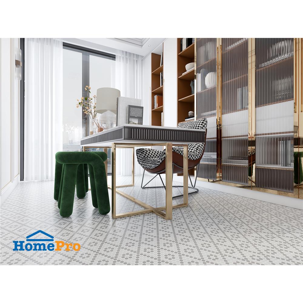 โมเสคพอร์ซเลน 22x24 ซม. GLASCERA ราวนด์ แพทเทิร์น 5 ทูโทน