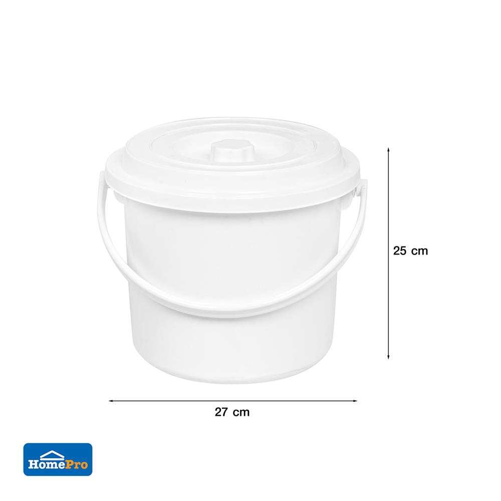 ถังน้ำกลมมีฝา PLIM 11 ลิตร สีขาว