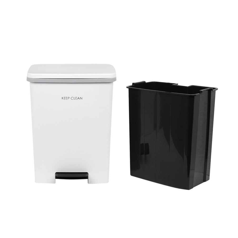 ถังขยะเหยียบเหลี่ยม ACCO SOFT CLOSE 20 ลิตร สีขาว