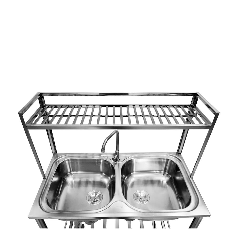 ซิงค์ขาตั้ง 2 หลุม MESTER PSV932 สีเงิน