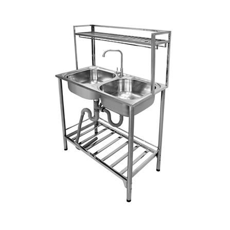 ซิงค์ขาตั้ง 2 หลุม MESTER PSV932 สีเงิน_0