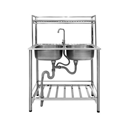 ซิงค์ขาตั้ง 2 หลุม MESTER PSV932 สีเงิน_1