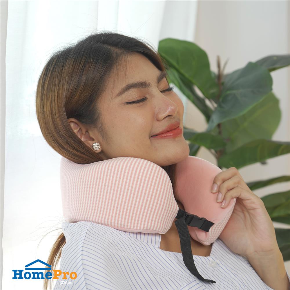 หมอนรองคอ HOME LIVING STYLE TINA 8.5X8.5 นิ้ว สีชมพู