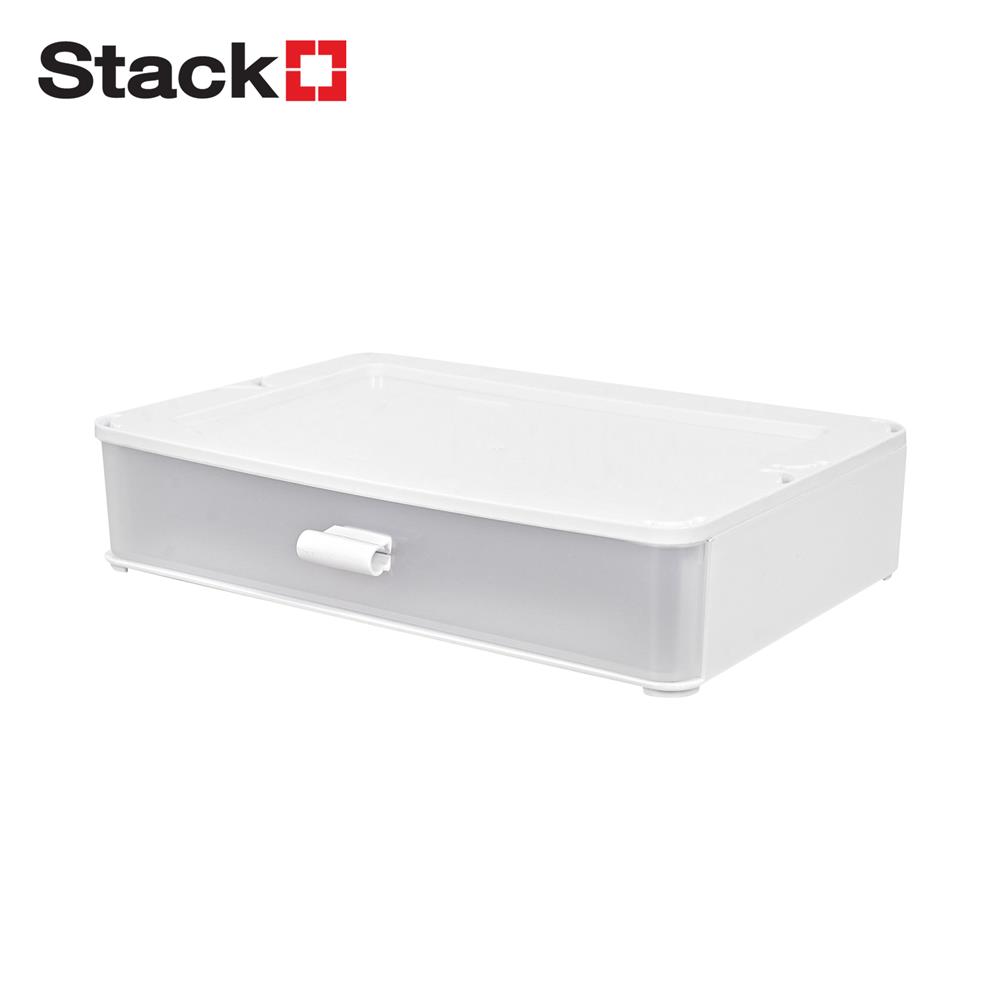 กล่องลิ้นชัก 1 ช่อง STACKO 22.9x16.6x5.1 ซม. สีขาว