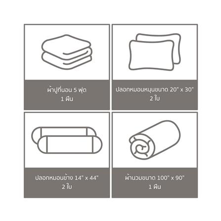 ชุดผ้าปูที่นอน 5 ฟุต 6 ชิ้น PERICO REGAL PRINT RE247_5