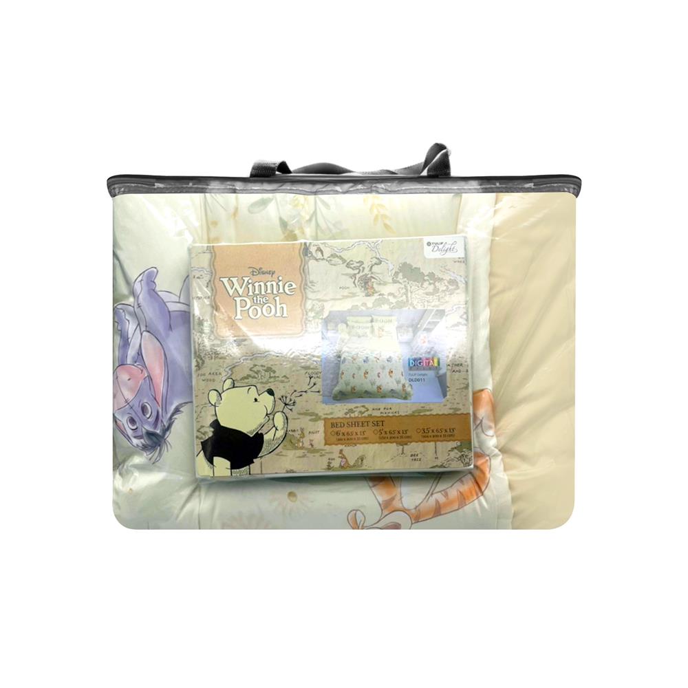 ชุดผ้าปูที่นอน 3.5 ฟุต 4 ชิ้น TULIP POOH 60259-DLD011