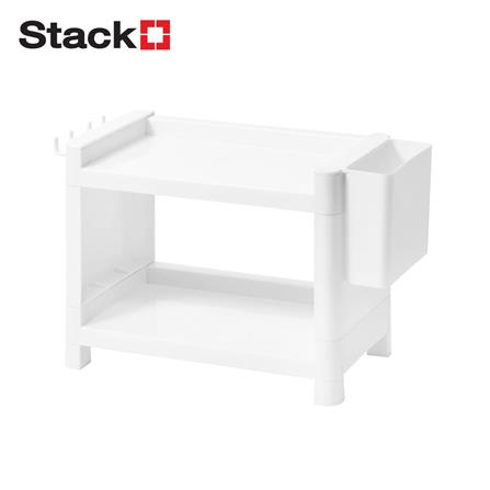 ชั้นวางของ 2 ชั้น STACKO 30.1x15.10x18.2 ซม. สีขาว_0