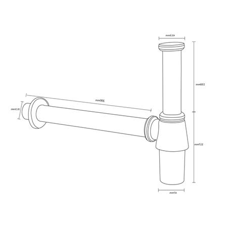 ท่อน้ำทิ้งอ่างล้างหน้ากระปุก RASLAND RA T911-T320 20 ซม._1