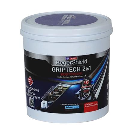 สีน้ำมัน BEGER BEGERSHIELD GRIPTECH 2 IN 1 RUSTPROOF 888 สีดำ ด้าน 1/4 แกลลอน