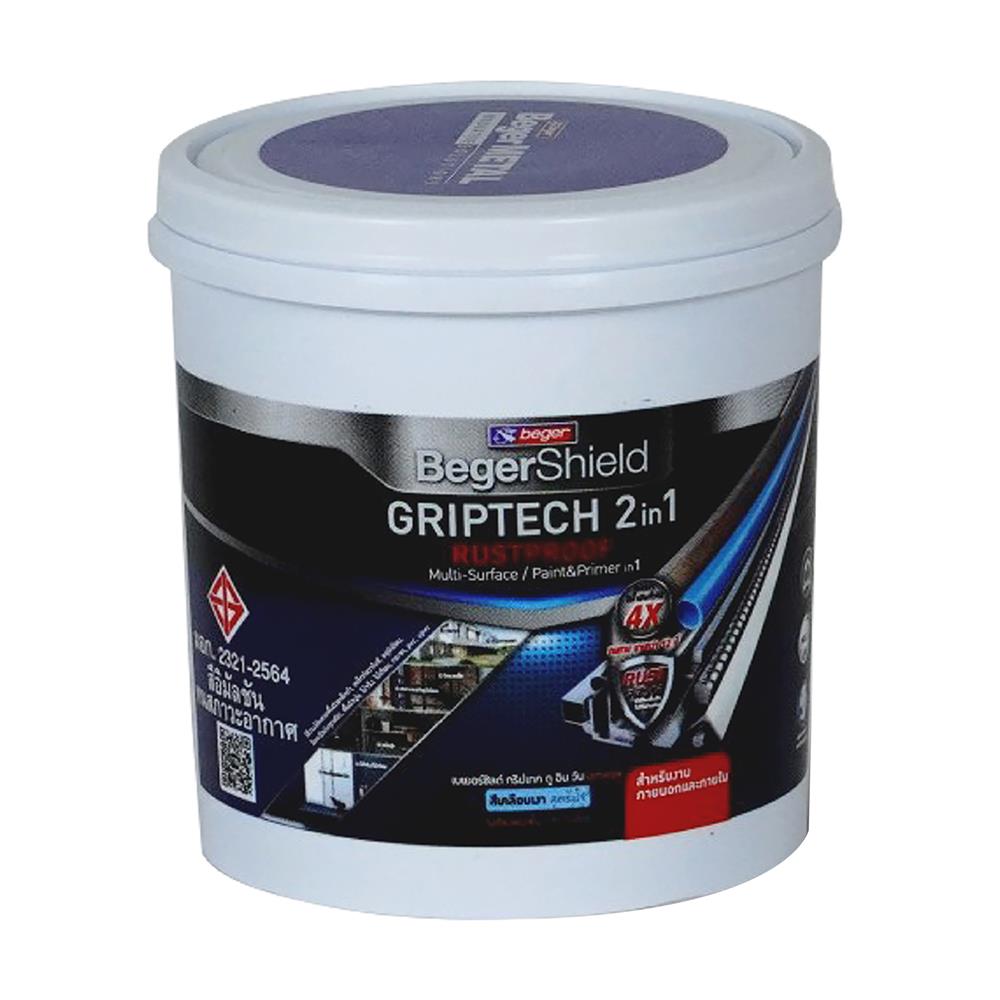 สีน้ำมัน BEGER BEGERSHIELD GRIPTECH 2 IN 1 RUSTPROOF 800 สีดำ เงา 1/4 แกลลอน