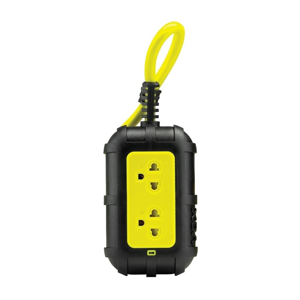 บล็อกยาง 2 ช่อง พร้อมสาย VOX 3X2.5 ตร.มม. 20 ม. สีเหลือง/ดำ