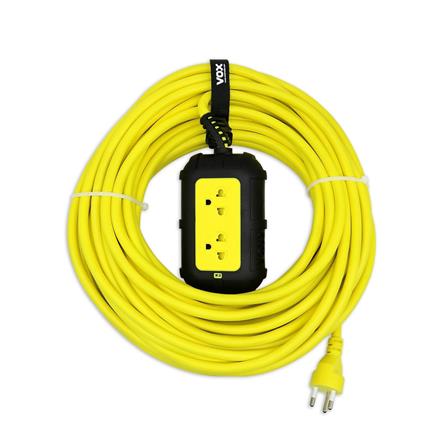 บล็อกยาง 2 ช่อง พร้อมสาย VOX 3X2.5 ตร.มม. 20 ม. สีเหลือง/ดำ_1