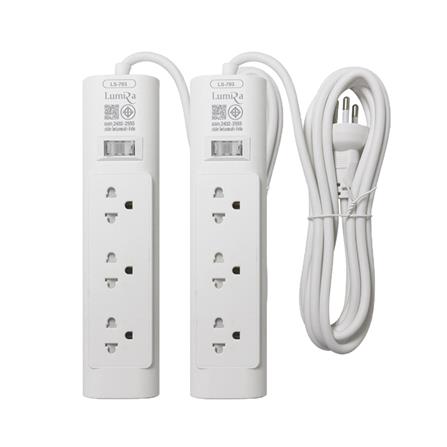 รางปลั๊กไฟ 3 ช่อง 1 สวิตช์ LUMIRA LS-703 3 ม. (1 แถม 1)_0