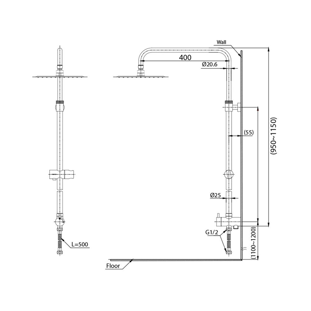 ฝักบัว RAIN SHOWER ผสม TOTO TTSH302 สีโครม