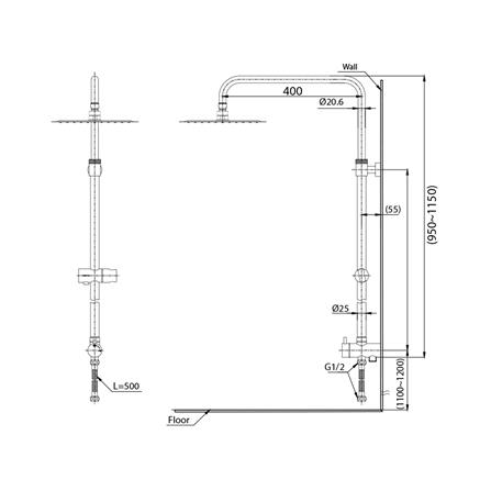 ฝักบัว RAIN SHOWER ผสม TOTO TTSH302 สีโครม_1