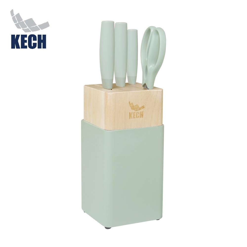 ชุดมีดกรรไกรพร้อมที่เสียบ KECH CHIC 5 ชิ้น สีเขียว_1