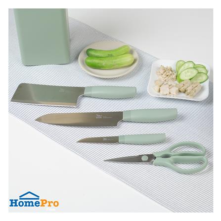 ชุดมีดกรรไกรพร้อมที่เสียบ KECH CHIC 5 ชิ้น สีเขียว_5