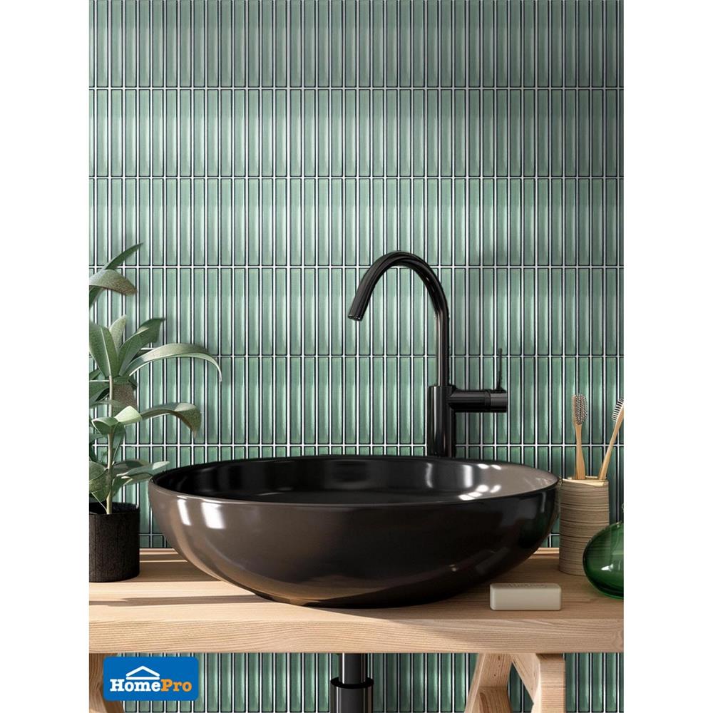 โมเสคพอร์ซเลน 29.9x29.6 ซม. TARA ZEN AQUA สีเขียว