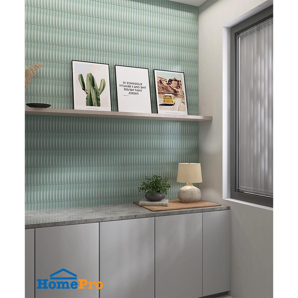 โมเสคพอร์ซเลน 29.9x29.6 ซม. TARA ZEN AQUA สีเขียว